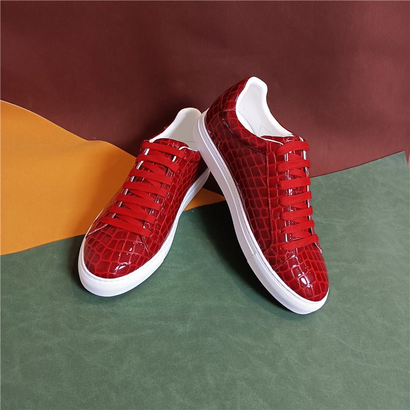 Cherry Red Leather Angus Sneaker Boots – Costoso Italiano